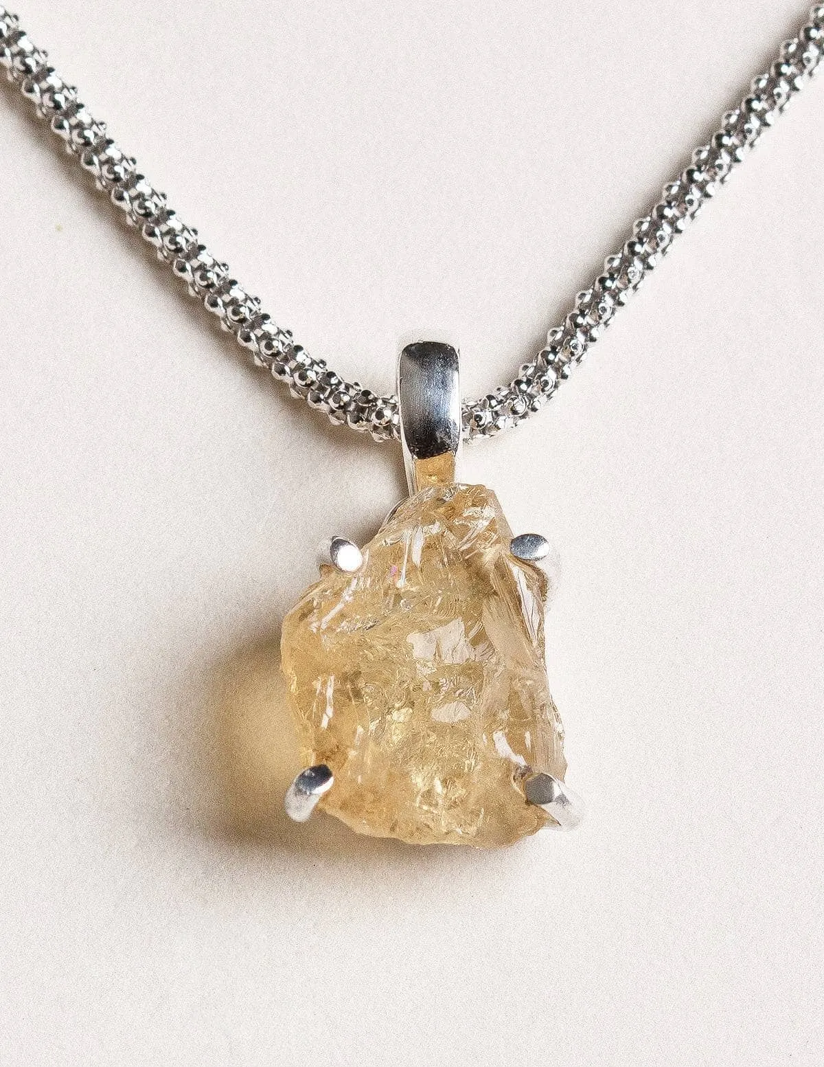 Raw Citrine Pendant Necklace