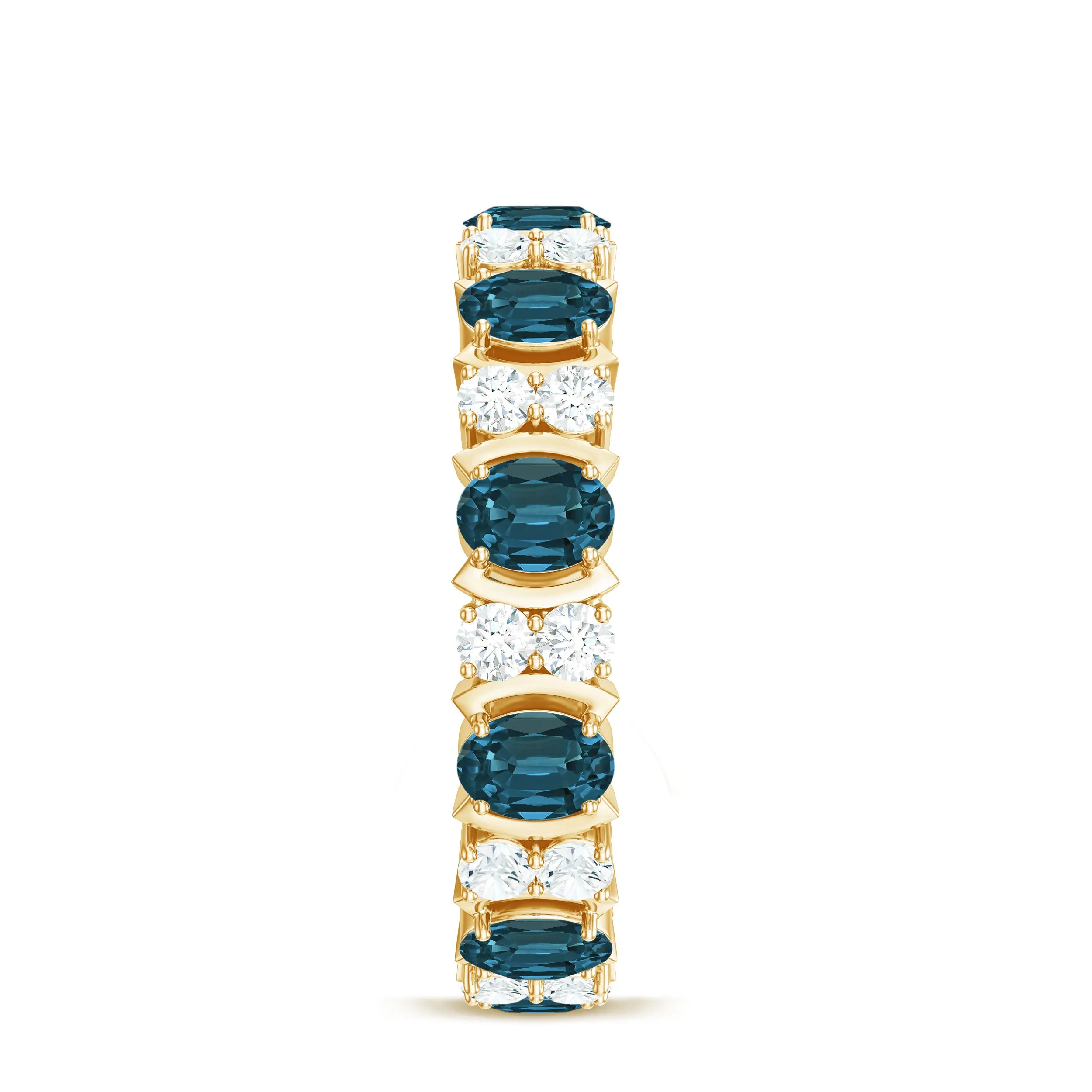 Real London Blue Topaz and Diamond Eternity Ring