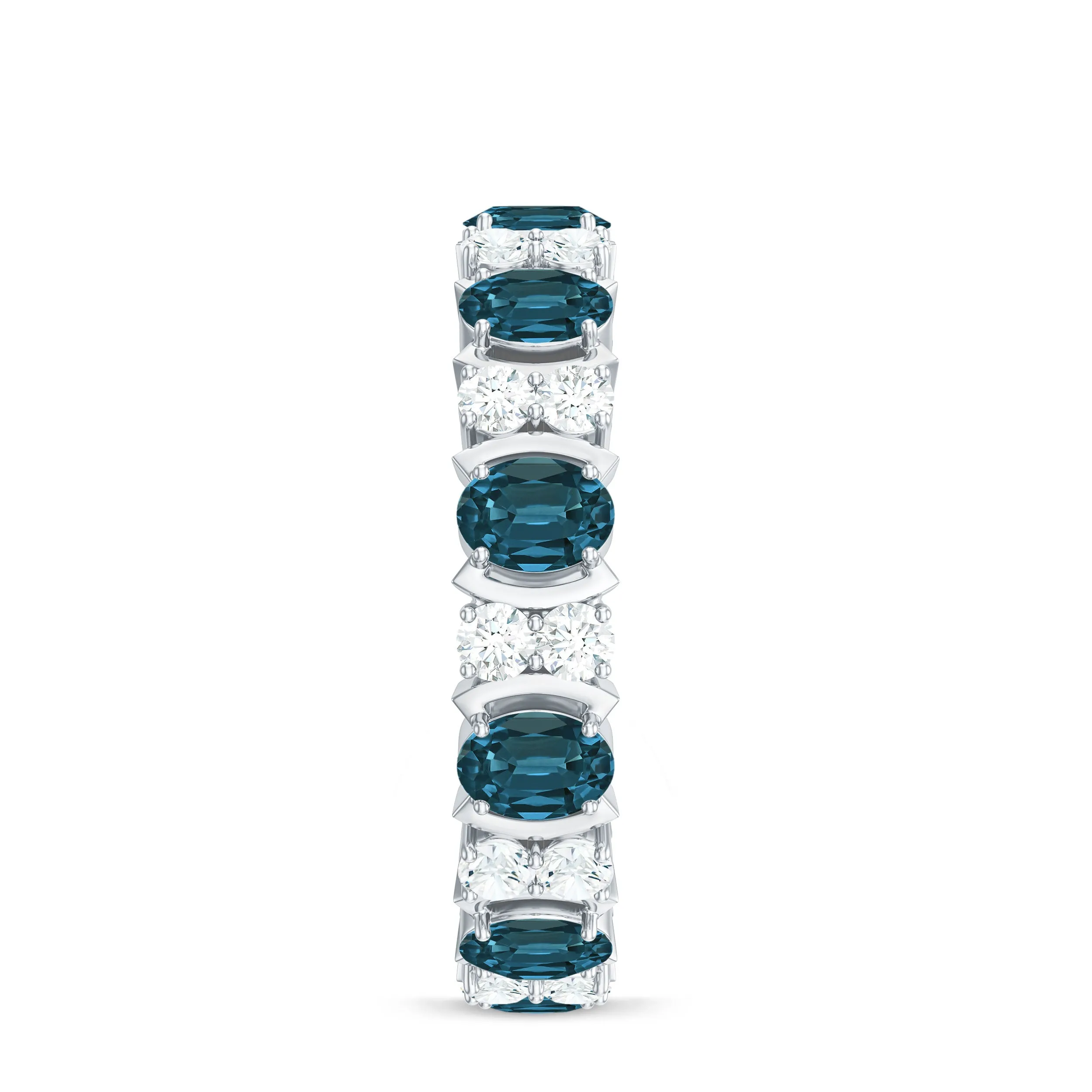 Real London Blue Topaz and Diamond Eternity Ring