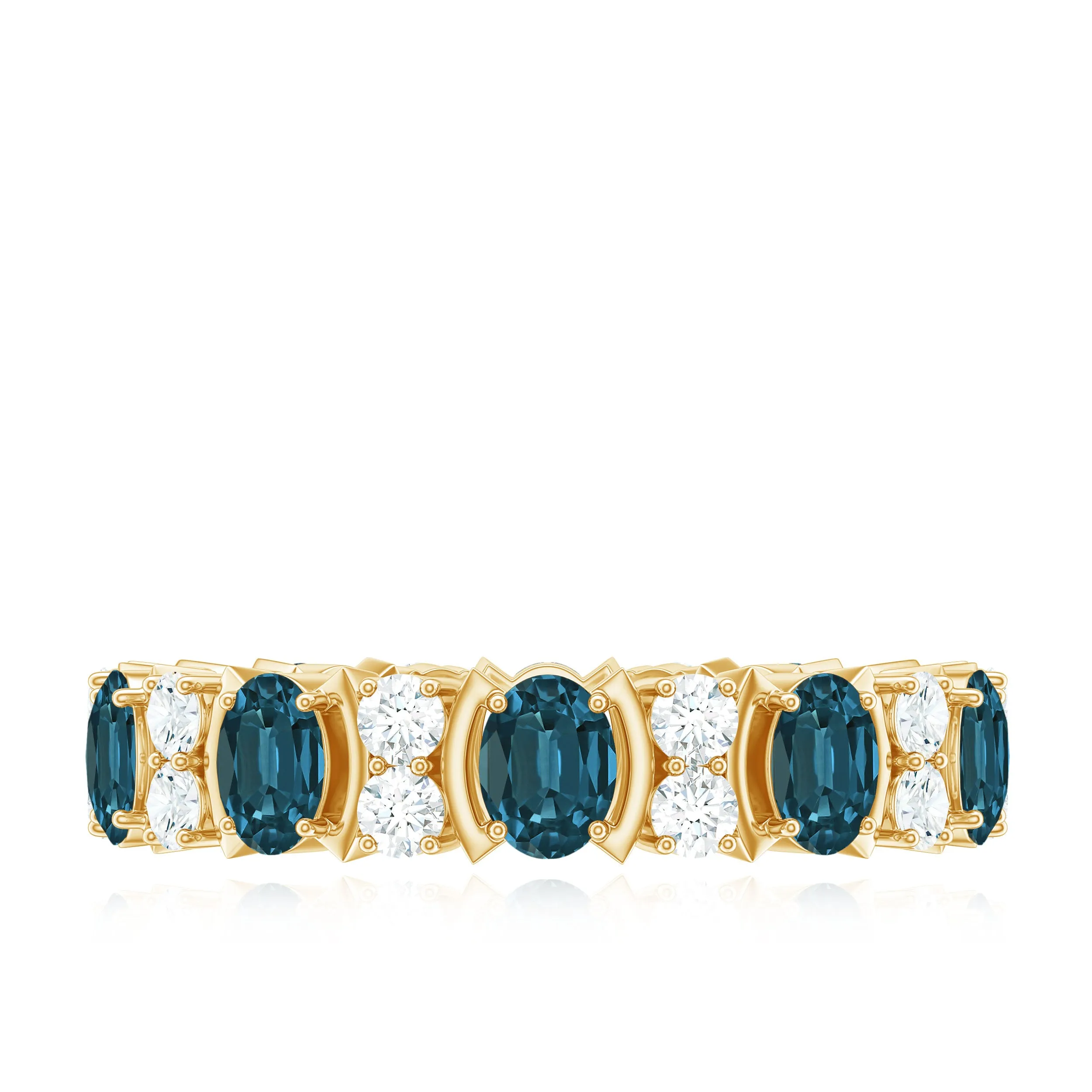 Real London Blue Topaz and Diamond Eternity Ring