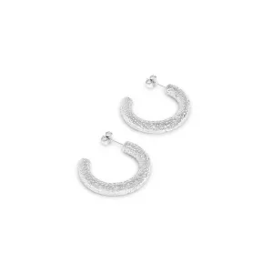 Rosa Hoop Earrings - Silver