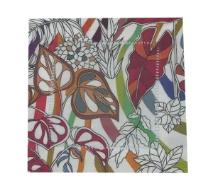 Sabi Jungle Cherry 6X6" Hemstitch Cocktail Napkins Set of 4