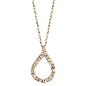 Scallop Artisan Pave Teardrop Pendant Necklace