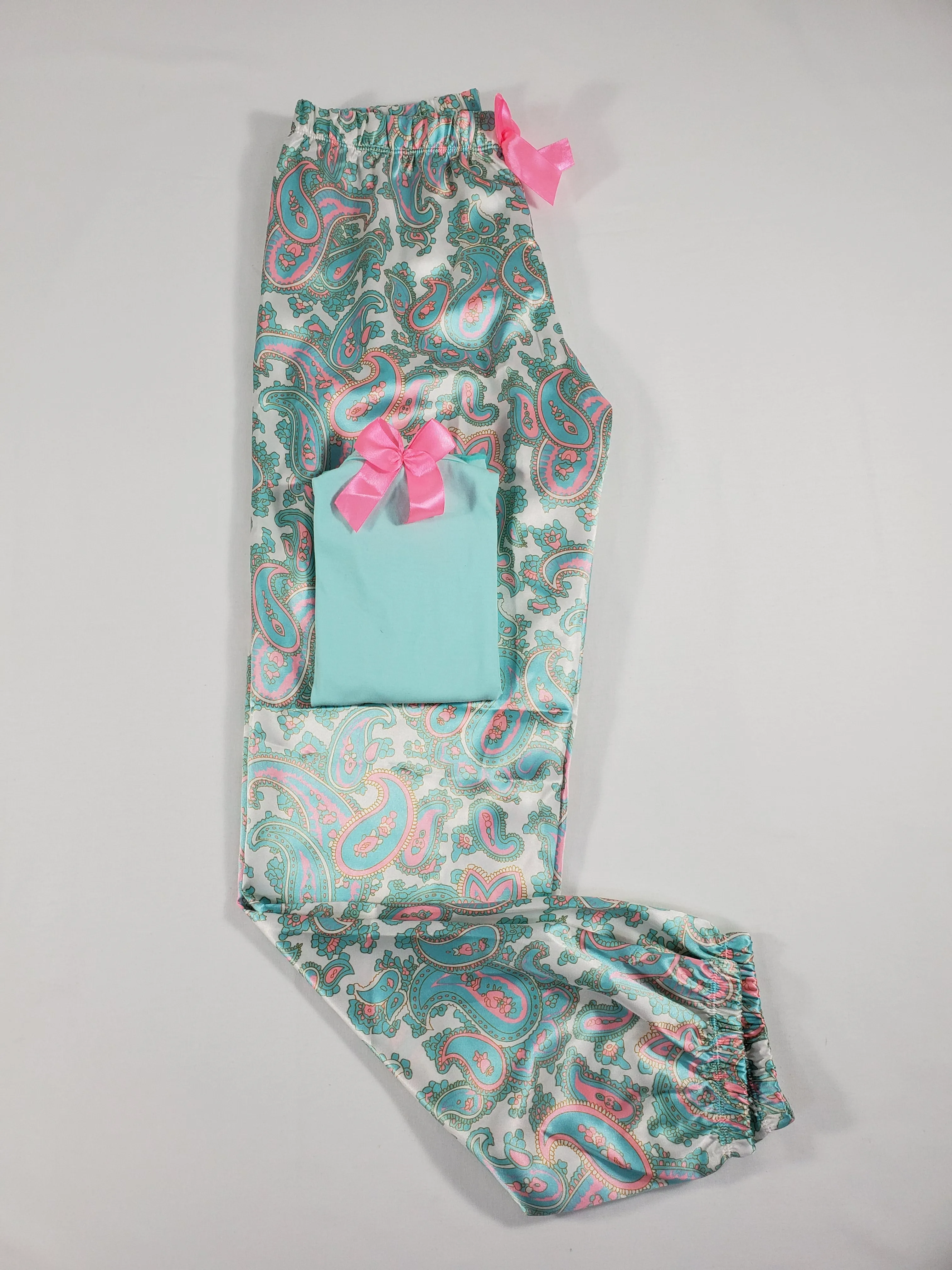 Sexy satin jade Women's pajama pants Arabian theme jade blouse