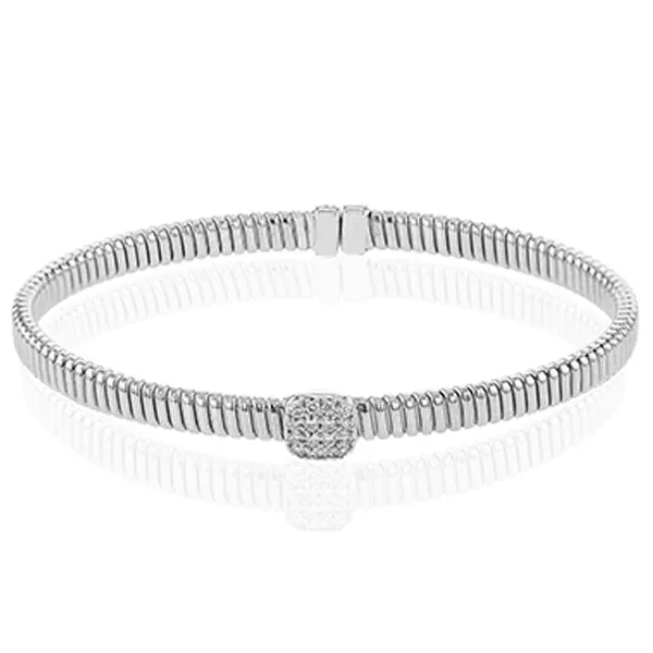 Simon G. Textured Diamond Cushion Bangle Bracelet