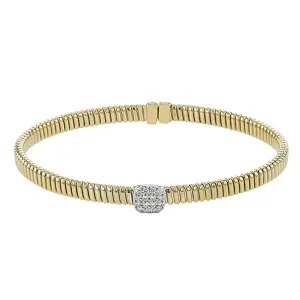 Simon G. Textured Diamond Cushion Bangle Bracelet