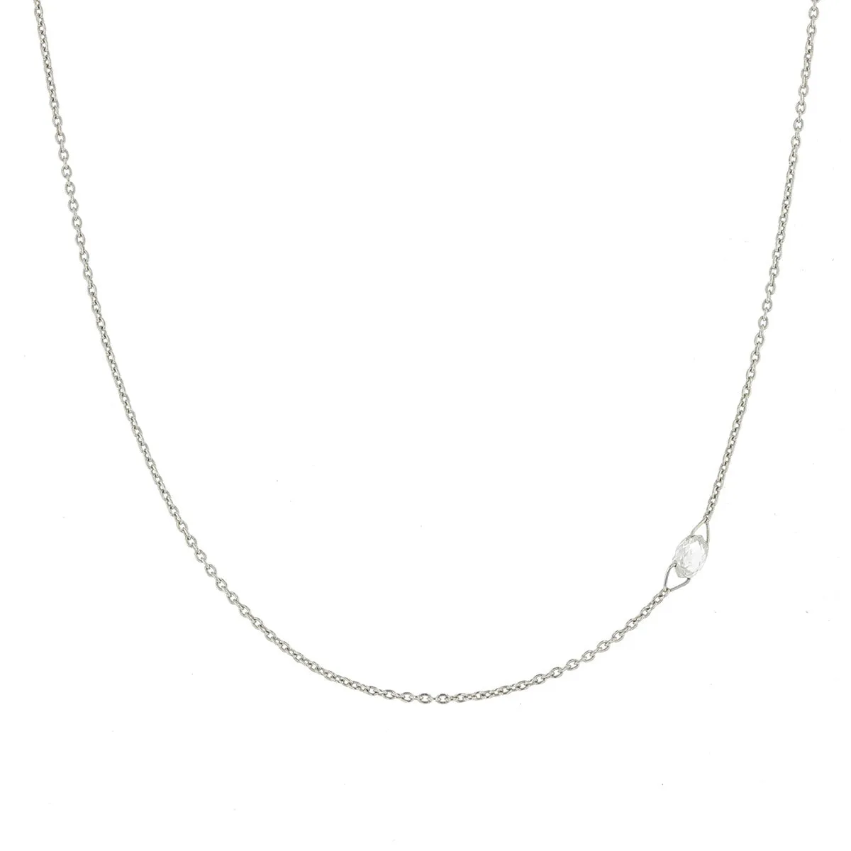 Single Briolette Diamond Necklace