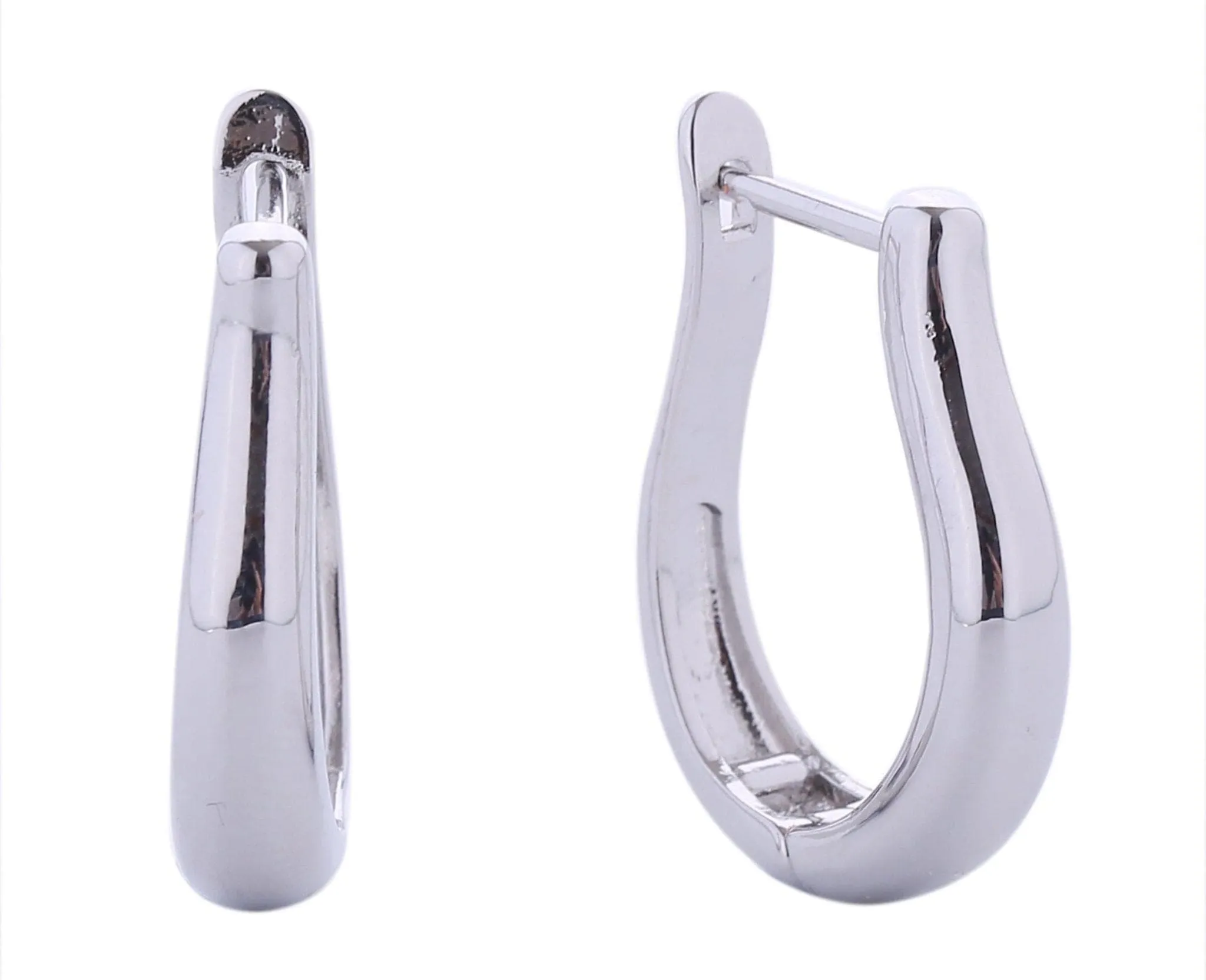 SJE310792 14K Curvy U Hoop Earrings