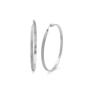 Stainless Steel Hoop Earrings with Lines