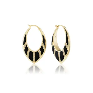 Stardust Inlay Hoops with Diamonds