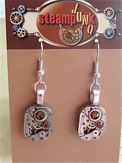 Steampunk ear gear - Topaz - Steampunk Earrings