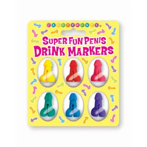 Super Fun Penis Drink Markers 6-Piece Set