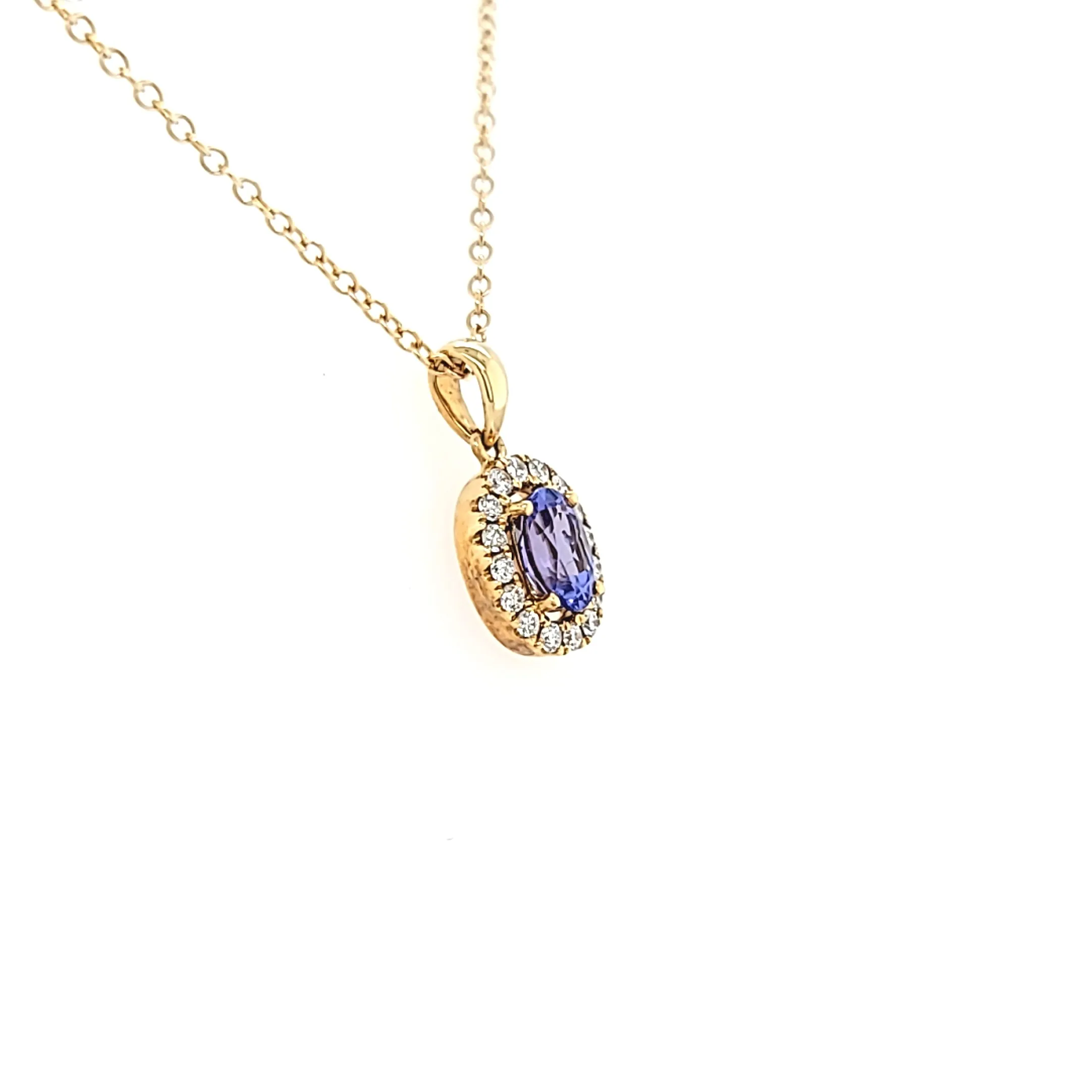 Tanzanite Halo Necklace (I3919)