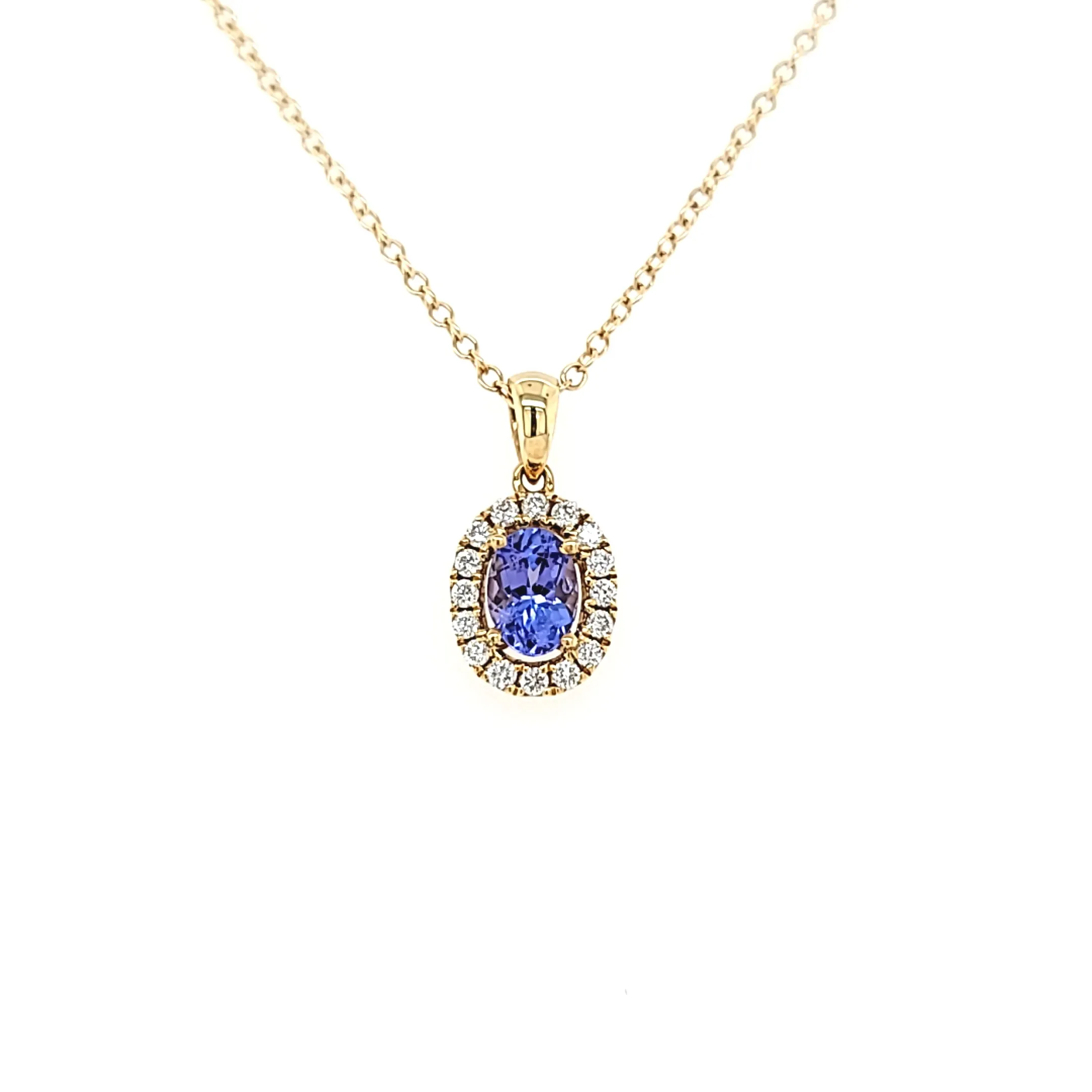 Tanzanite Halo Necklace (I3919)