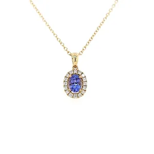 Tanzanite Halo Necklace (I3919)