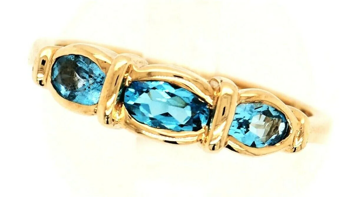 Topaz 9ct Yellow Gold Dress Ring - Fine Gemstone Jewellery - Size L