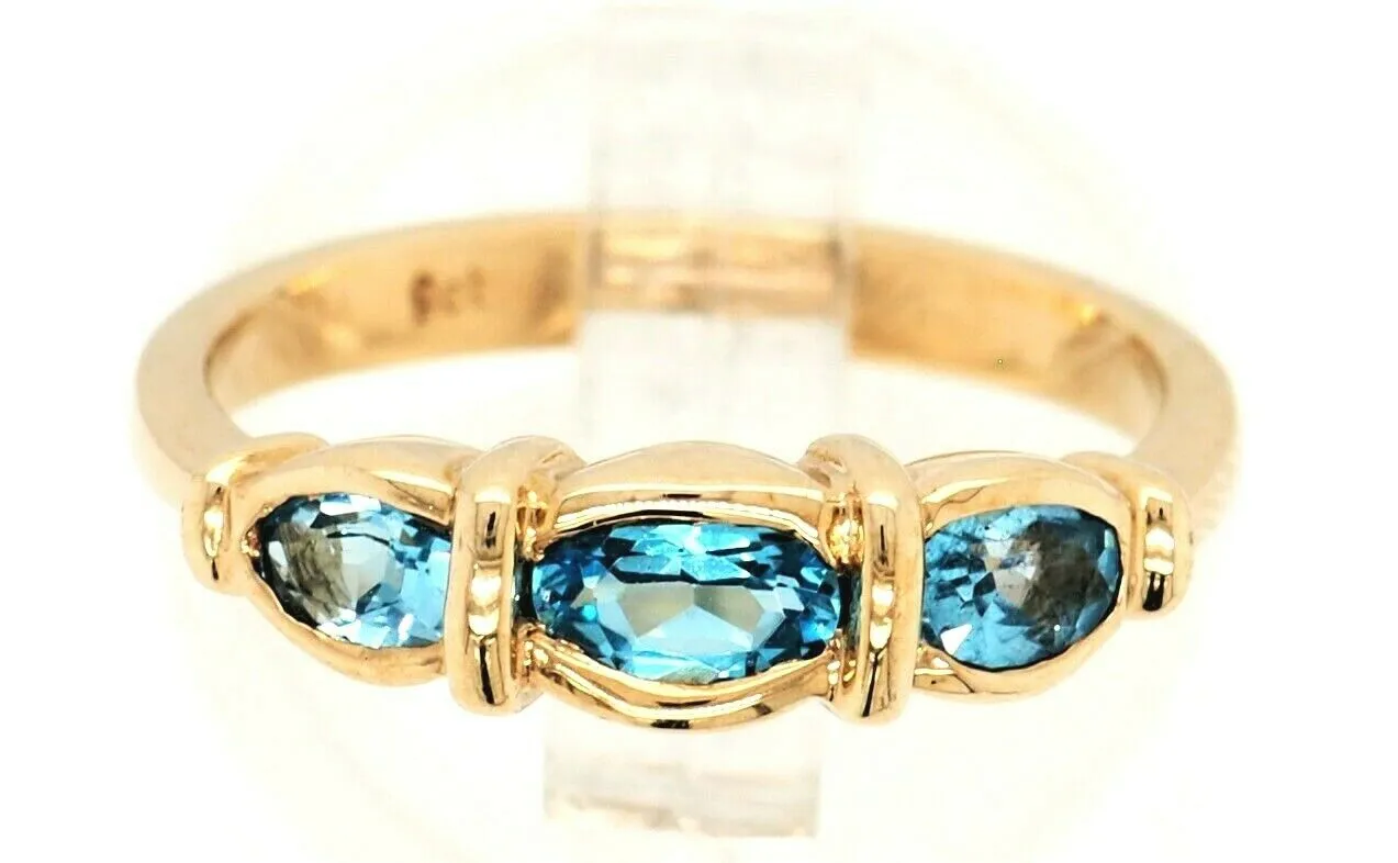 Topaz 9ct Yellow Gold Dress Ring - Fine Gemstone Jewellery - Size L