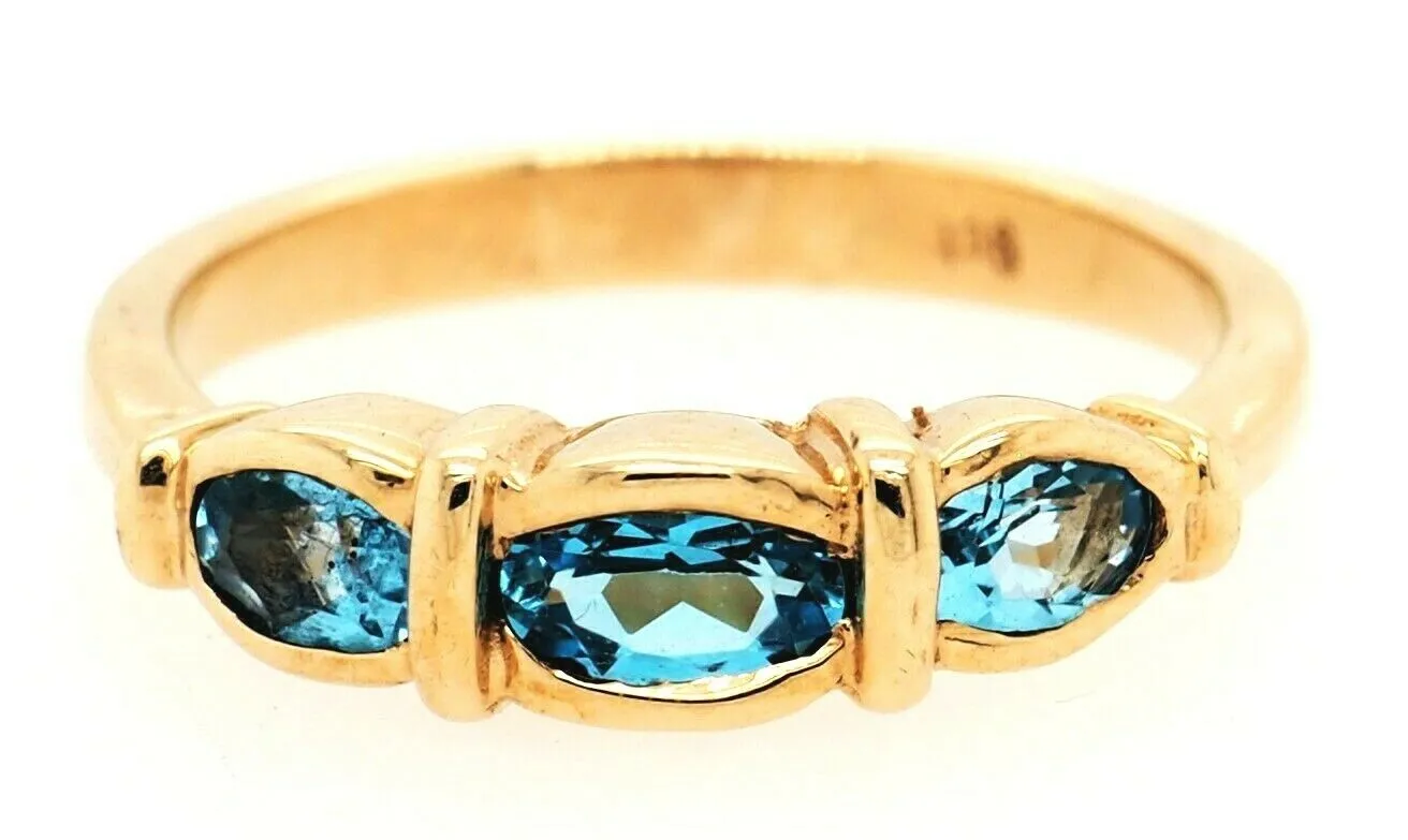 Topaz 9ct Yellow Gold Dress Ring - Fine Gemstone Jewellery - Size L